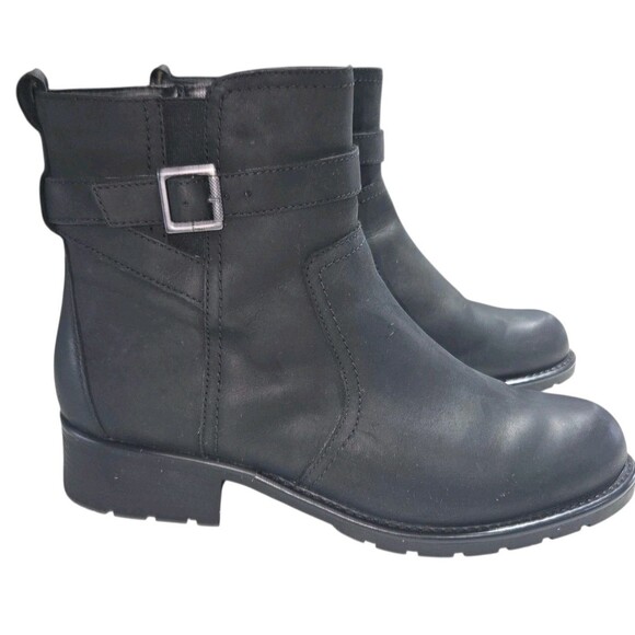 Clarks Collection Women Black Leather Ankle Boots Orinoco Bend Size 10W Zipper - Picture 1 of 16